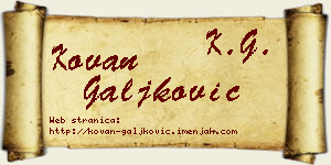 Kovan Galjković vizit kartica